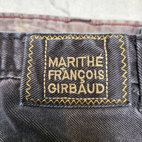 Marithe Francois Girbaud Jeans Mens 32x32 Black Gray Asymmetrical Fly Carpenter - Picture 5 of 13